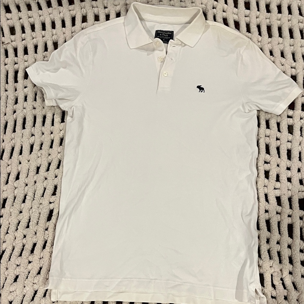 Abercrombie & Fitch Men’s Short Sleeve White Polo Shirt size Medium